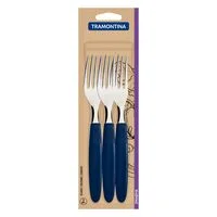 Conjunto de Garfos de Mesa Tramontina Ipanema com Lâminas em Aço Inox e Cabos de Polipropileno Azul 3 Peças