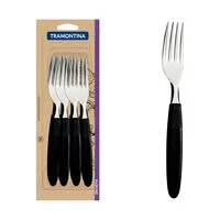 Conjunto de Garfos de Mesa Tramontina Ipanema com Lâminas em Aço Inox e Cabos de Polipropileno Preto 12 Peças