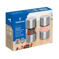 Conjunto de Moedores para Sal e Pimenta Tramontina Realce em Aço Inox e Acrílico com Moinho em Cerâmica 2 Peças