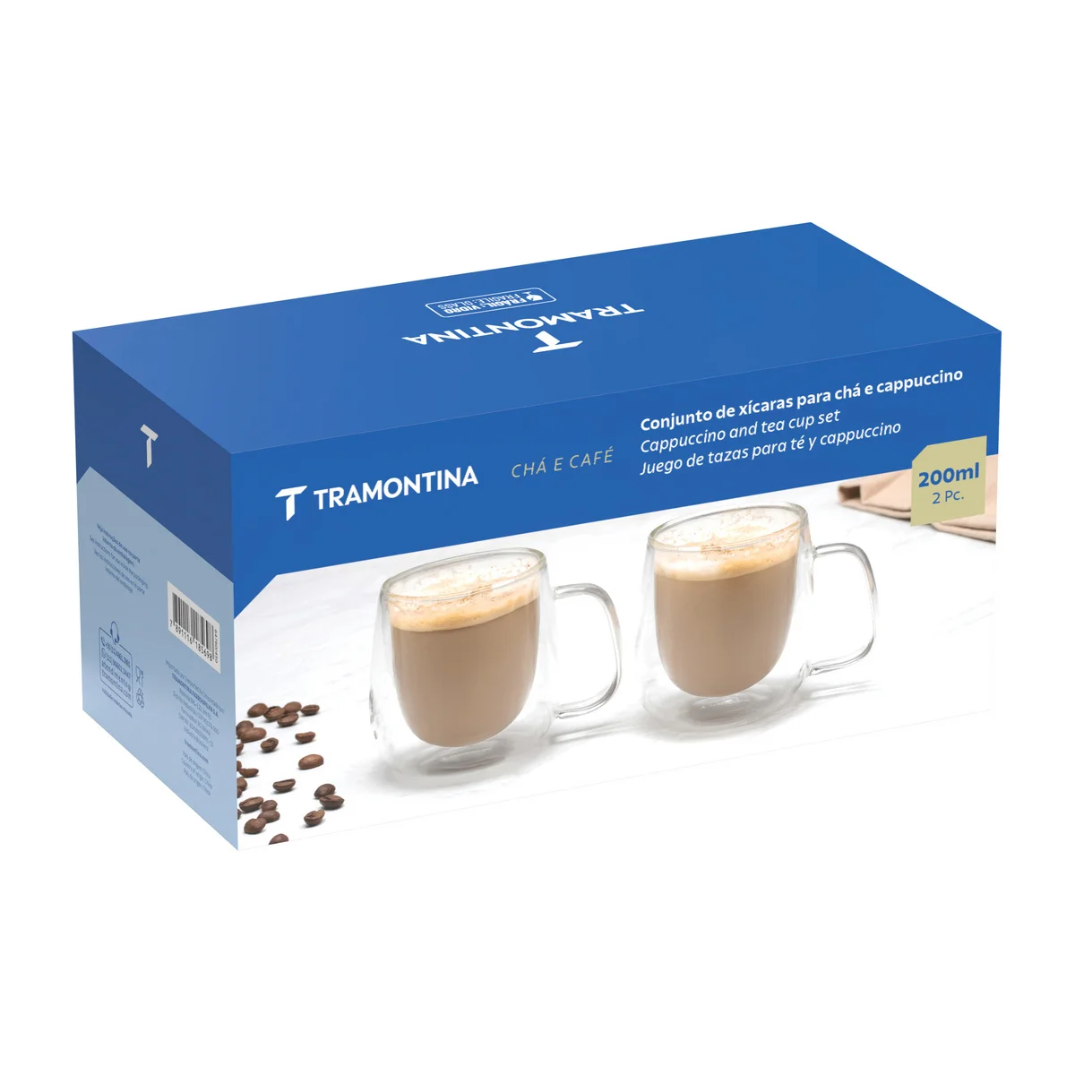 Conjunto de Xícaras Tramontina para chá e cappuccino 200ml 2 Peças