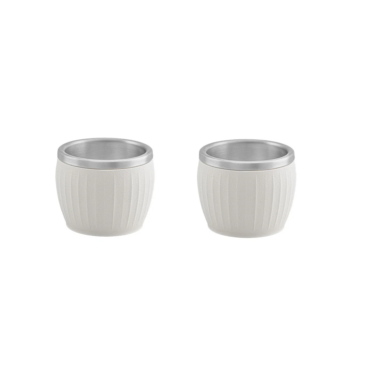 Conjunto de Xícaras para Café Tramontina Empilháveis em Aço Inox com Revestimento em ABS Branco sem Alça 2 Peças 80 ml