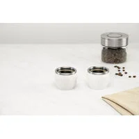 Conjunto de Xícaras para Café Tramontina Empilháveis em Aço Inox com Revestimento em ABS Branco sem Alça 2 Peças 80 ml