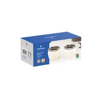 Conjunto de Xícaras para Café Tramontina Empilháveis em Aço Inox com Revestimento em ABS Branco sem Alça 2 Peças 80 ml