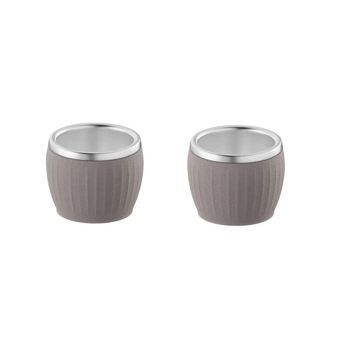 Conjunto de Xícaras para Café Tramontina Empilháveis em Aço Inox com Revestimento em ABS Cinza sem Alça 2 Peças 80 ml