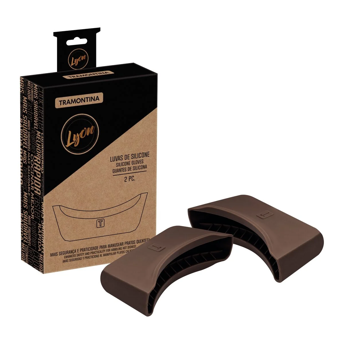 Conjunto de pegadores de Silicone para Panela Tramontina Lyon Capuccino 2 Peças