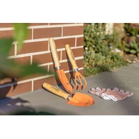 Conjunto para Jardinagem Tramontina Peças Metálicas com Cabo de Madeira 3 Peças