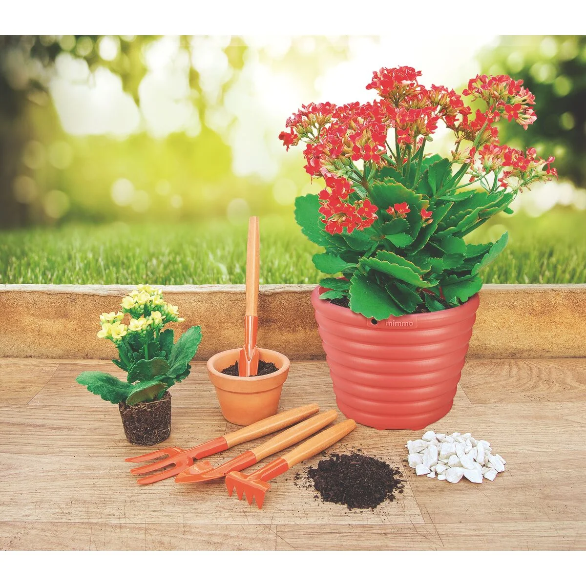 Conjunto para Jardinagem Tramontina Peças Metálicas com Cabo de Madeira 4 Peças