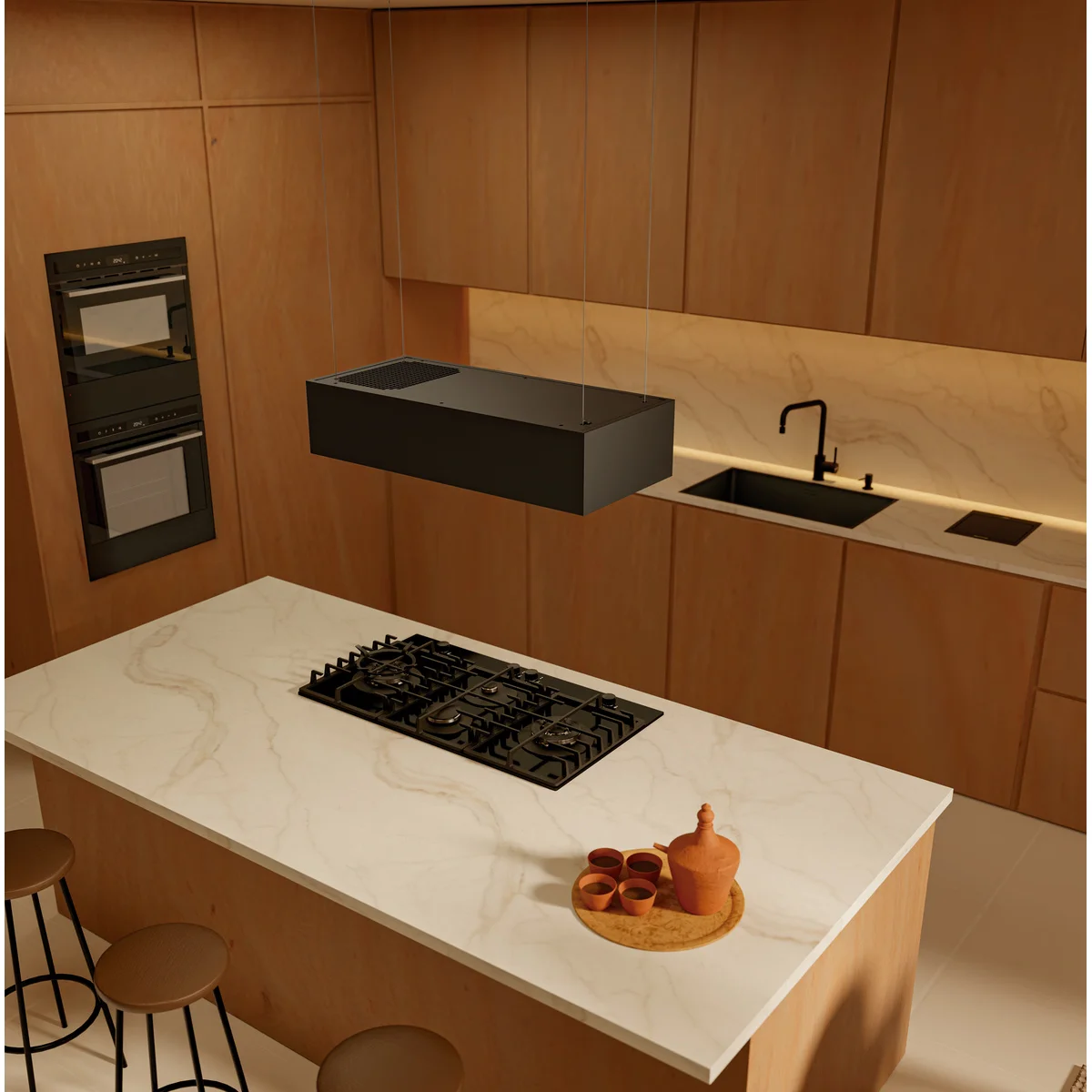 Cooktop Tramontina Quadra 4GG Double TRI HE Safestop 90 em Vidro Temperado 90 cm