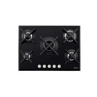 Cooktop a Gás Tramontina Design Collection Penta Glass Flat em Vidro Temperado e Trempes em Ferro Fundido com Acendimento Automático 5 Queimadores