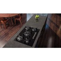 Cooktop a Gás Tramontina Design Collection Penta Glass Flat em Vidro Temperado e Trempes em Ferro Fundido com Acendimento Automático 5 Queimadores
