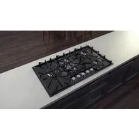 Cooktop a Gás Tramontina Design Collection Penta Glass Full 5 GG B 90 em Vidro Temperado e Trempes em Ferro Fundido