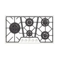 Cooktop a Gás Tramontina Design Collection Penta Glass Full 5 GG W 90 em Vidro Temperado e Trempes em Ferro Fundido