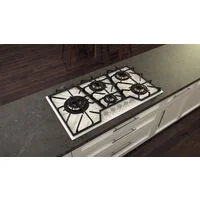 Cooktop a Gás Tramontina Design Collection Penta Glass Full 5 GG W 90 em Vidro Temperado e Trempes em Ferro Fundido