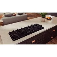 Cooktop à Gás Tramontina Design Collection Slim Glass Black Series 4GG B 100 Semiprofissional com Acendimento Superautomático 4 Queimadores