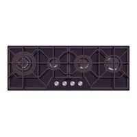 Cooktop à Gás Tramontina Design Collection Slim Glass Full 4GG B 100 Semiprofissional com Acendimento Superautomático 4 Queimadores