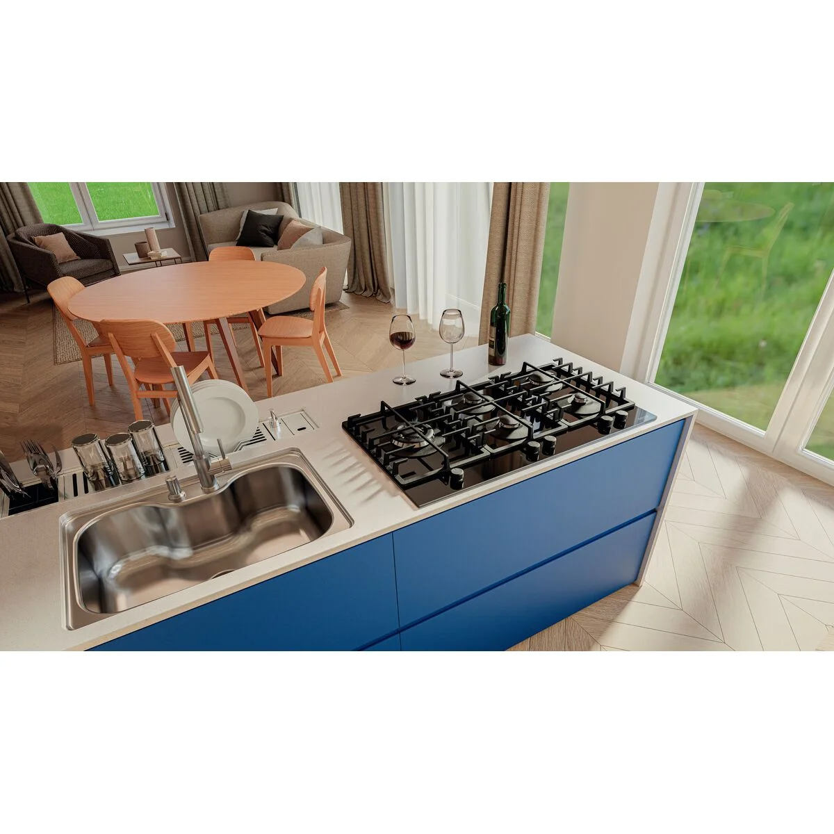 Cooktop à Gás Tramontina Penta Plus 5GG Tri He Safestop 90 Semiprofissional com Acendimento Superautomático 5 Queimadores