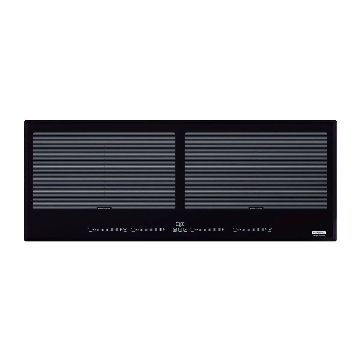 Cooktop por Indução Tramontina Design Collection Slim Slider Bridge 4EI 90 em Vidro Preto