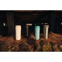 Copo Térmico Tramontina 460 ml Bege em Aço Inox com Bocal 360°