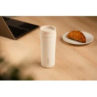 Copo Térmico Tramontina 460 ml Bege em Aço Inox com Bocal 360°