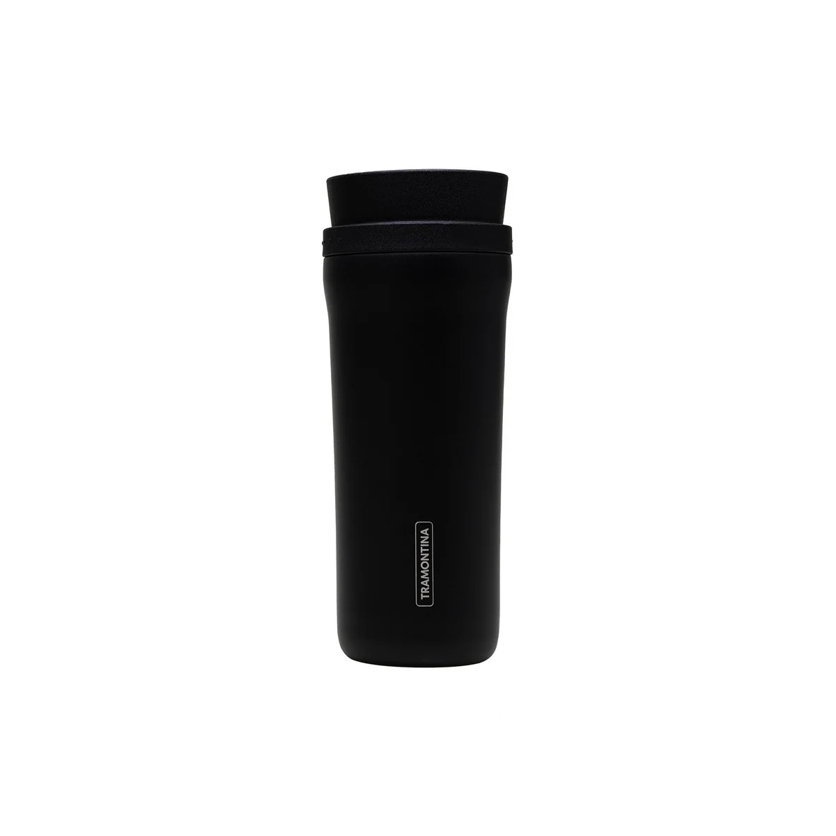 Copo Térmico Tramontina 460 ml Preto em Aço Inox com Bocal 360°