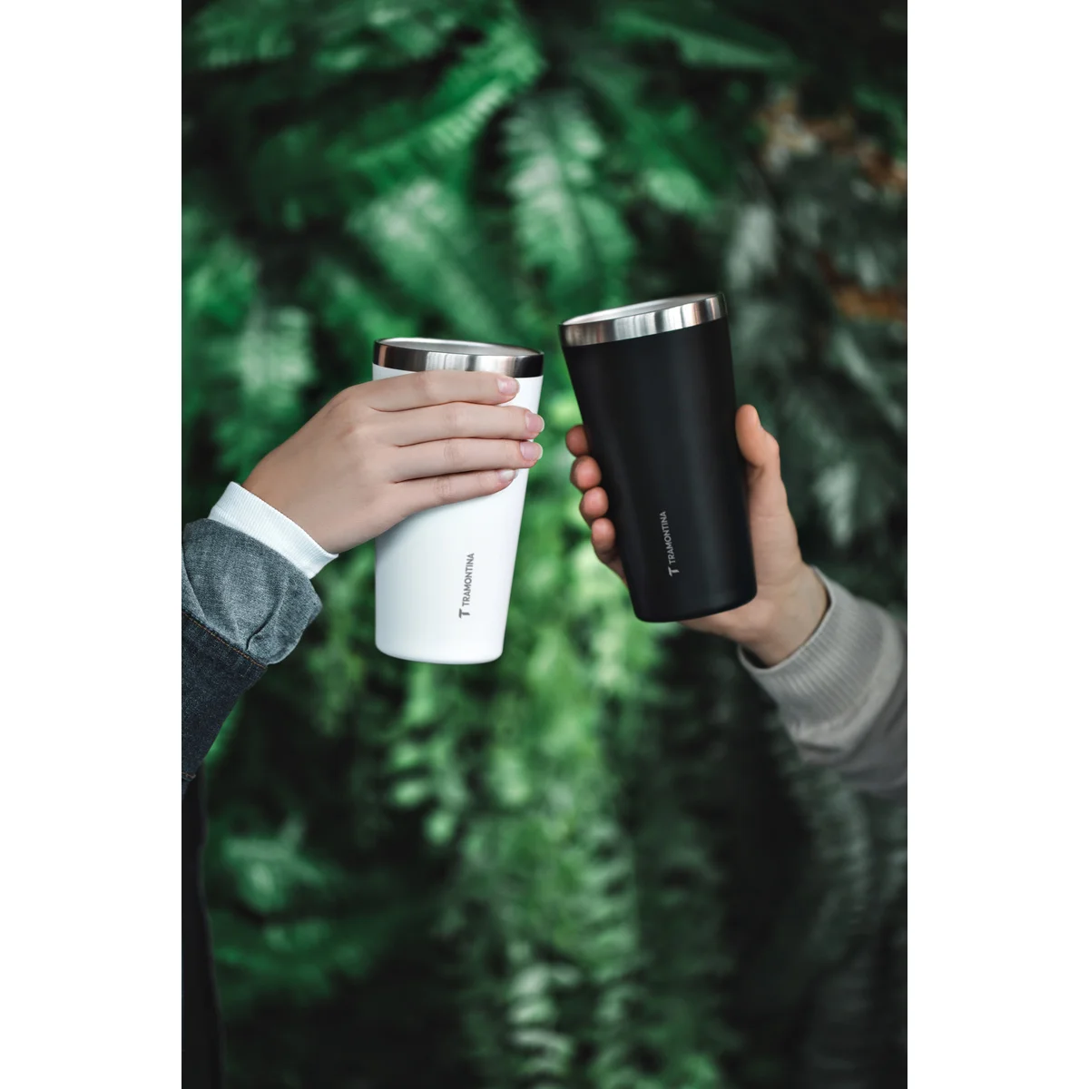Copo Térmico Tramontina Exata em Aço Inox Preto sem Tampa 420 ml