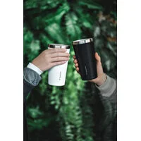 Copo Térmico Tramontina Exata em Aço Inox Preto sem Tampa 420 ml