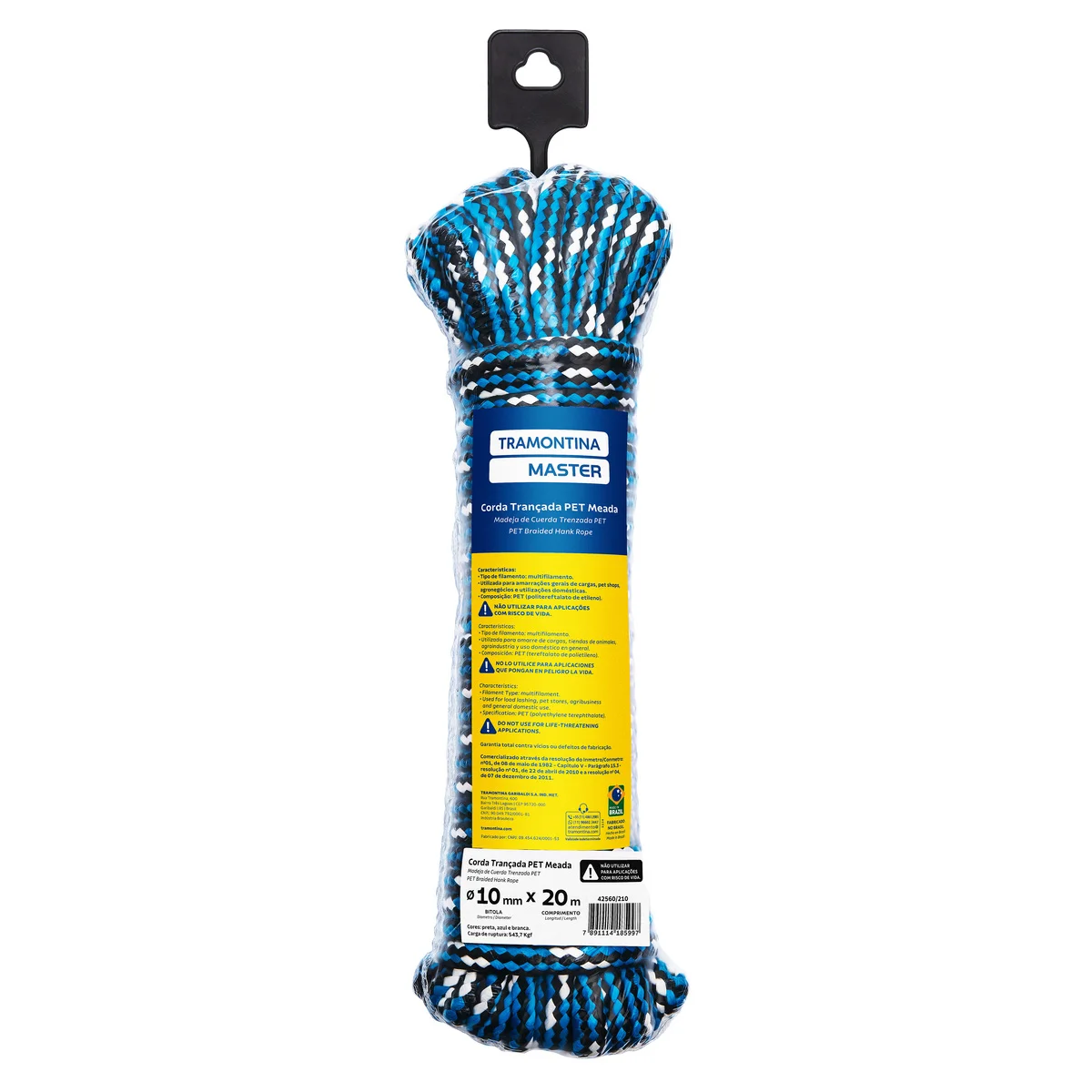 Corda Trançada PET Meada 10 mm x 20 m Tramontina MASTER