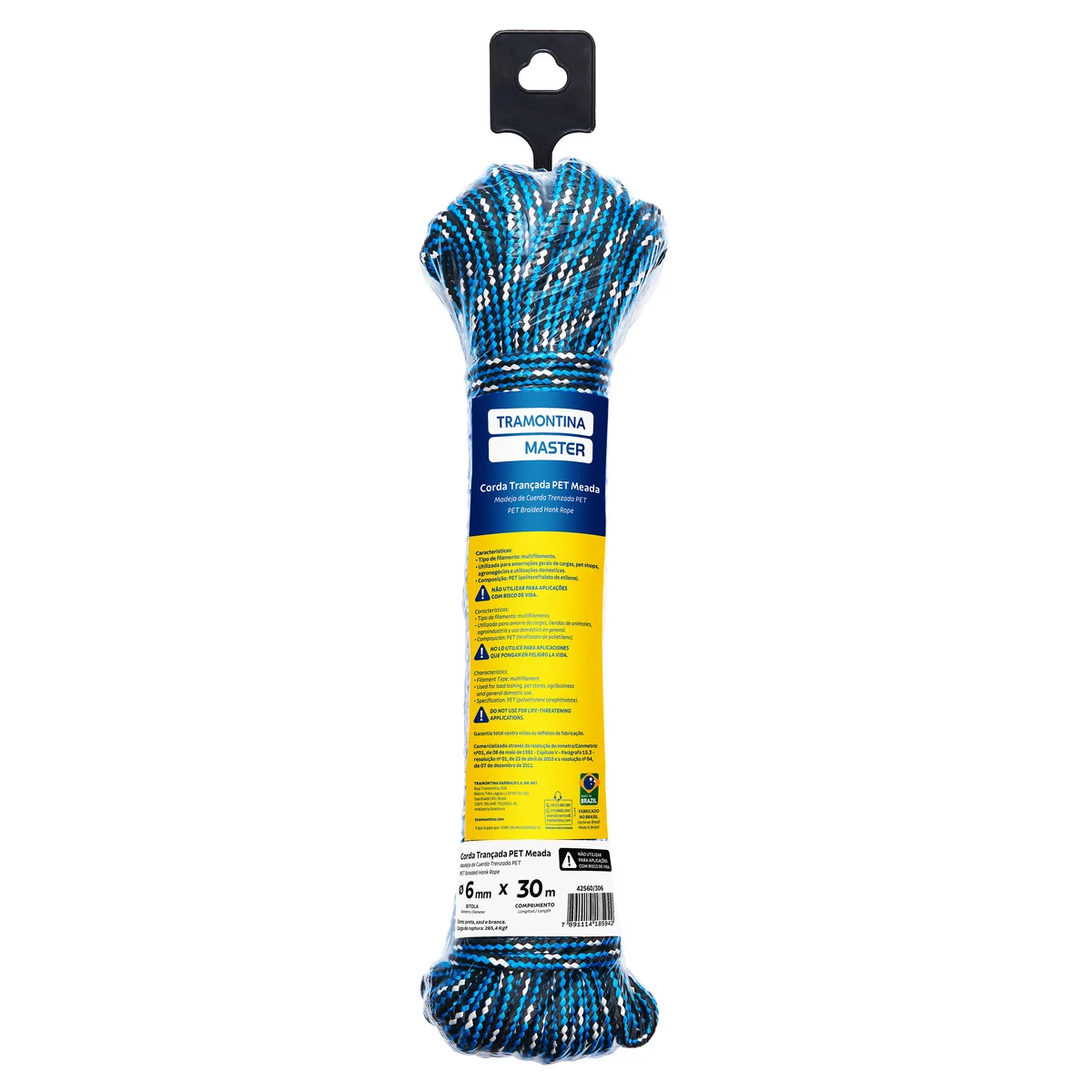 Corda Trançada PET Meada 6 mm x 30 m Tramontina MASTER