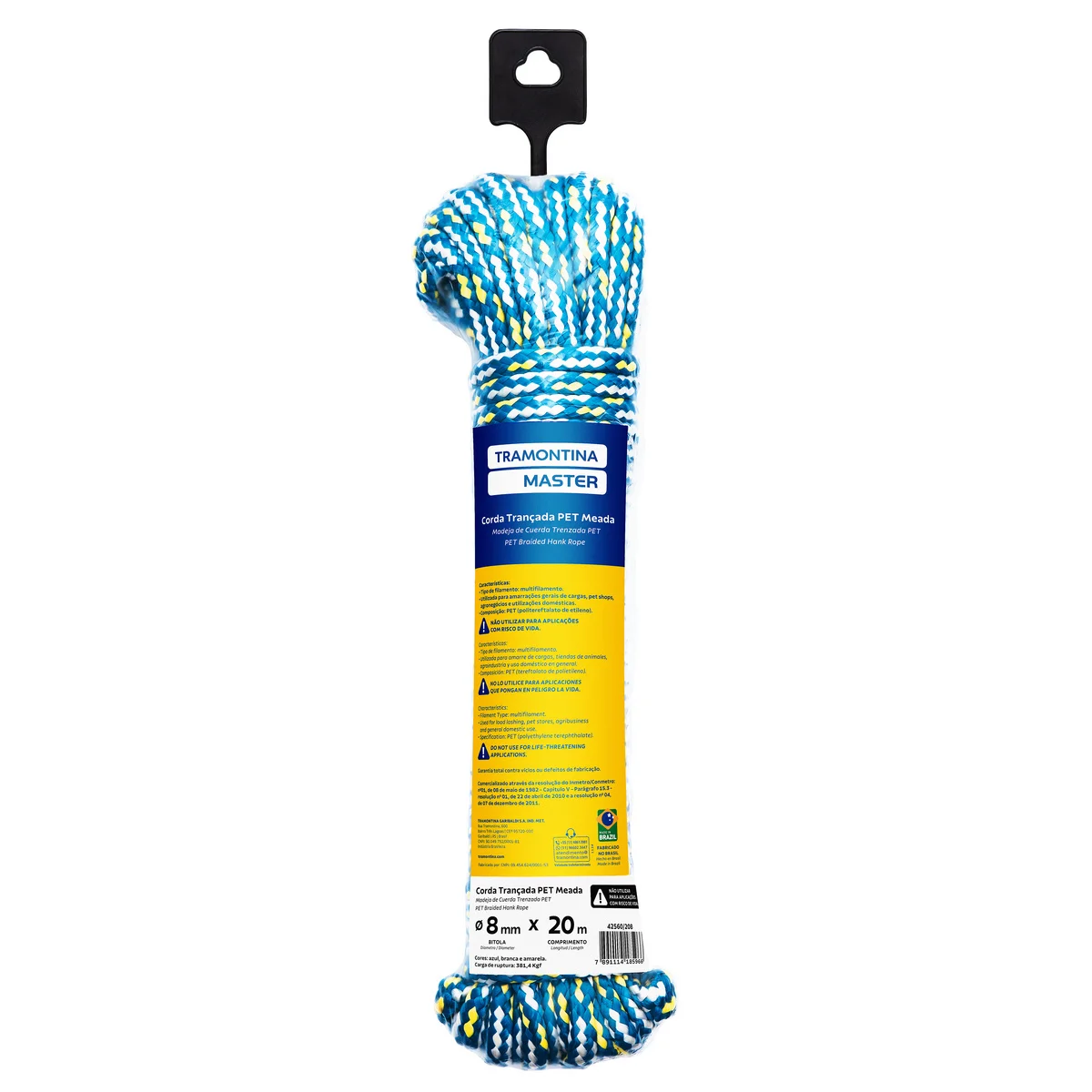 Corda Trançada PET Meada 8 mm x 20 m Tramontina MASTER