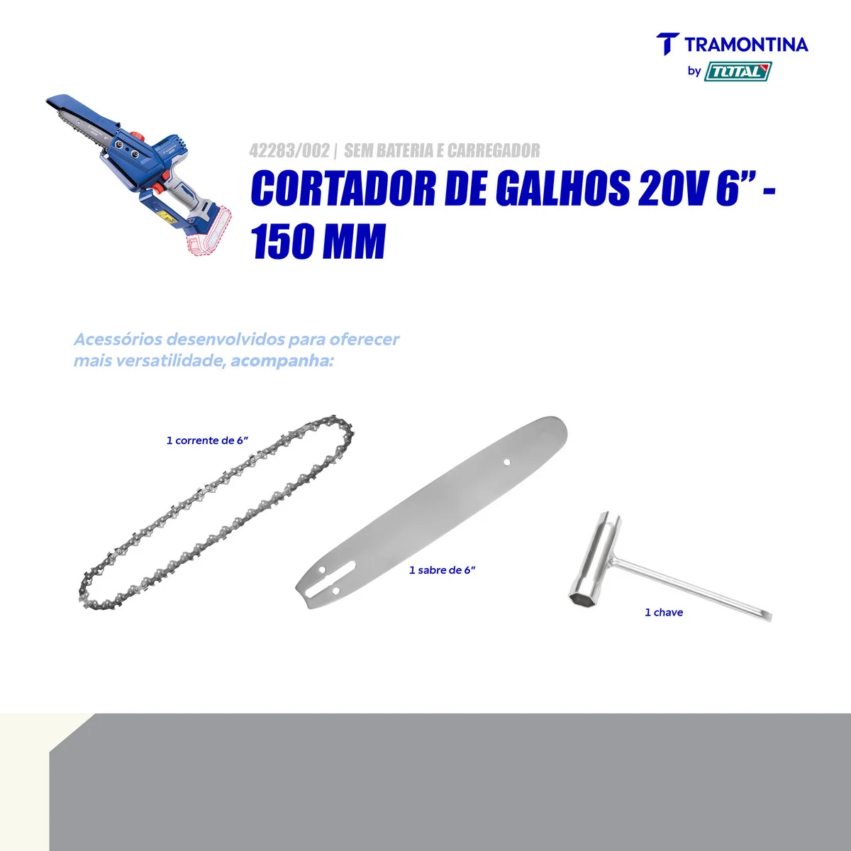 Cortador de Galhos 20V 6" (150 mm) Tramontina by Total - Sem Bateria e Carregador