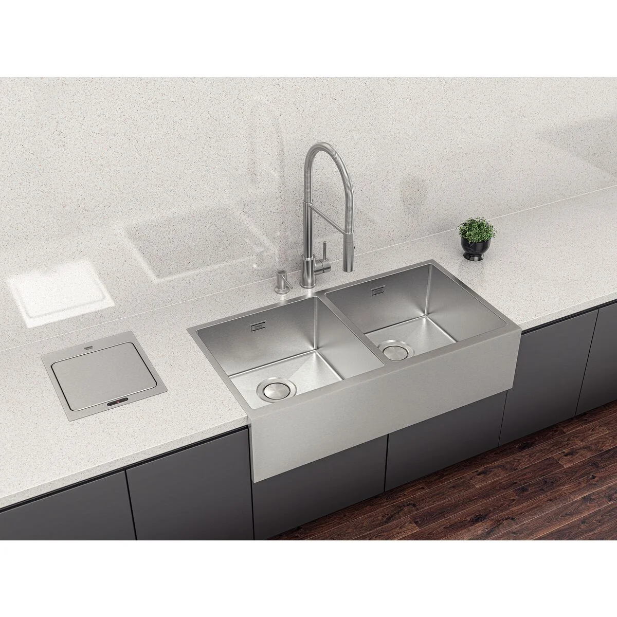 Cuba Tramontina Design Collection Farm 2C 40 com Acabamento Acetinado e 2 cubas