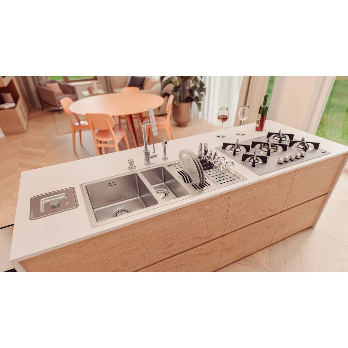 Cuba Tramontina Design Collection Quadrum 2.5C 34 em Aço Inox com Acessórios