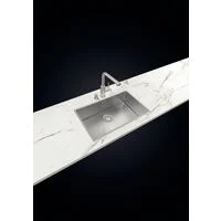 Cuba Tramontina Design Collection Quadrum 70 em Aço Inox com Acabamento Acetinado e Válvula de 4 1/2" com escape