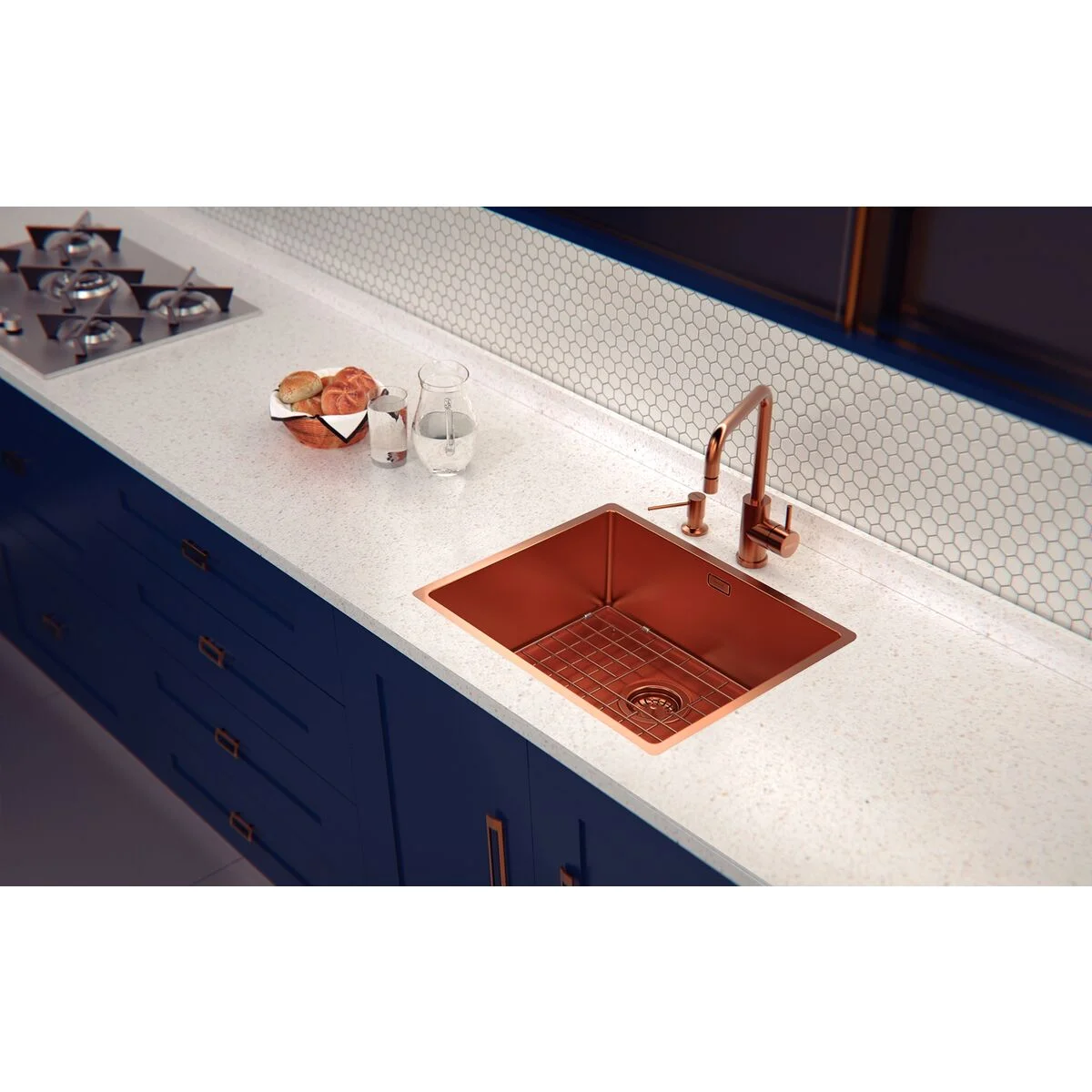 Cuba Tramontina Design Collection Quadrum em Aço Inox com Revestimento PVD Rose 50x40 cm