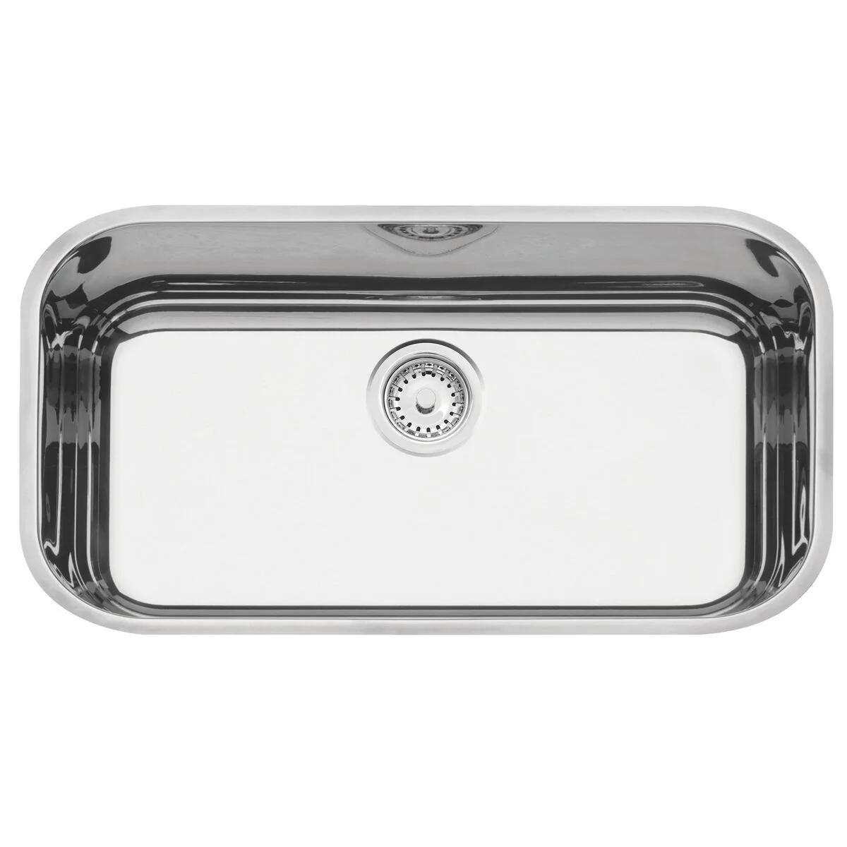 Cuba Tramontina Lavínia 56 BL em aço inox alto brilho 56x34 cm com válvula de 3 1/2"