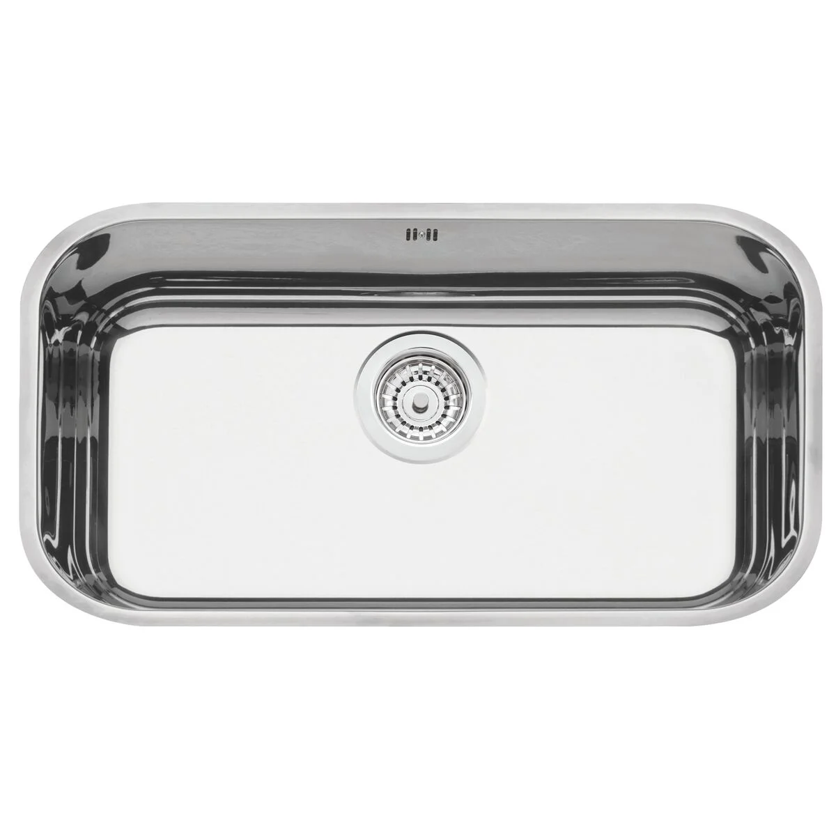 Cuba Tramontina Lavínia 56 BL em aço inox alto brilho 56x34 cm com válvula de 4 1/2" com escape