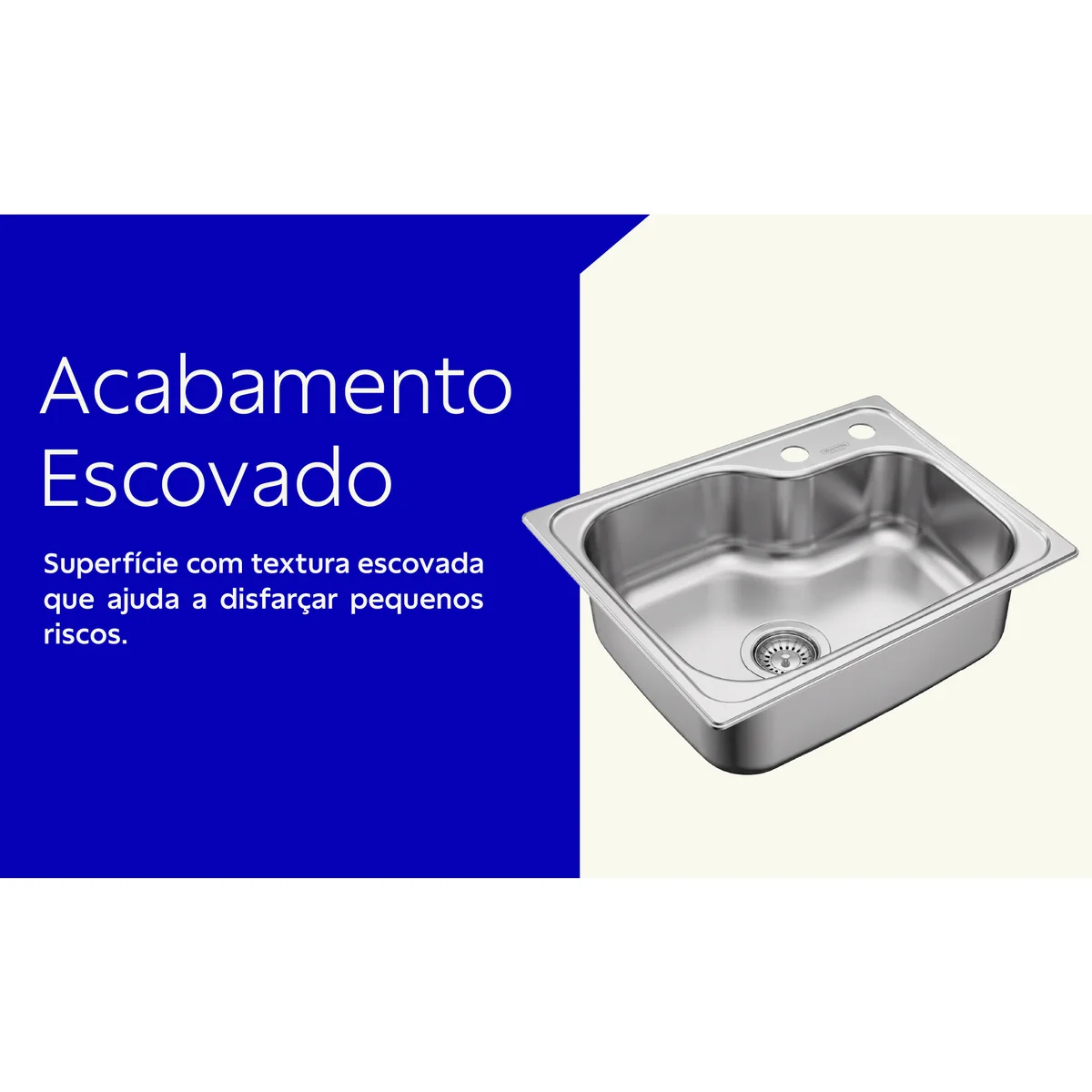 Cuba Tramontina Morgana Compact 48 FX Undermount em Aço Inox com Acabamento Escovado com Monocomando, Dosador de Sabão, Tábua e Cesto Aramado