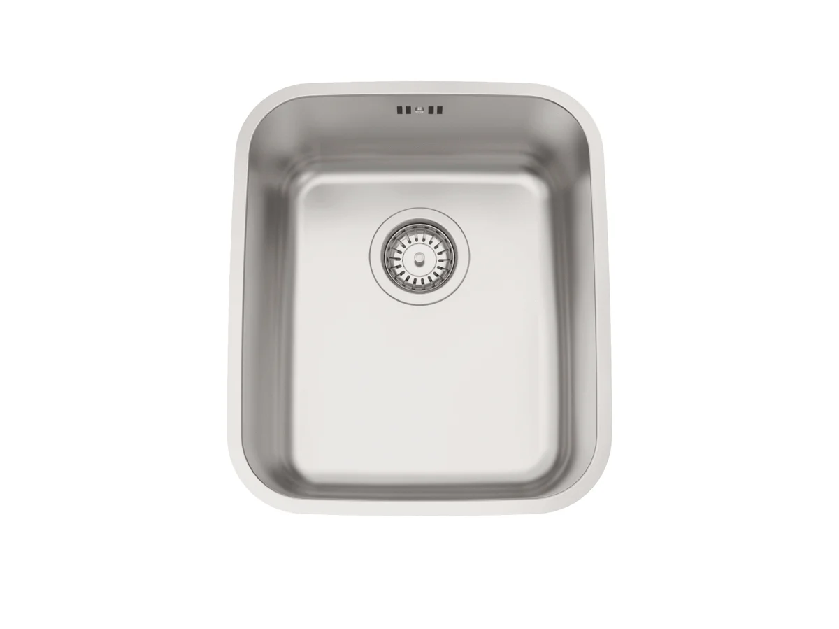 Cuba de Embutir Tramontina Dora 34 BL R6 em Aço Inox Escovado com Válvula e escape 34x40 cm