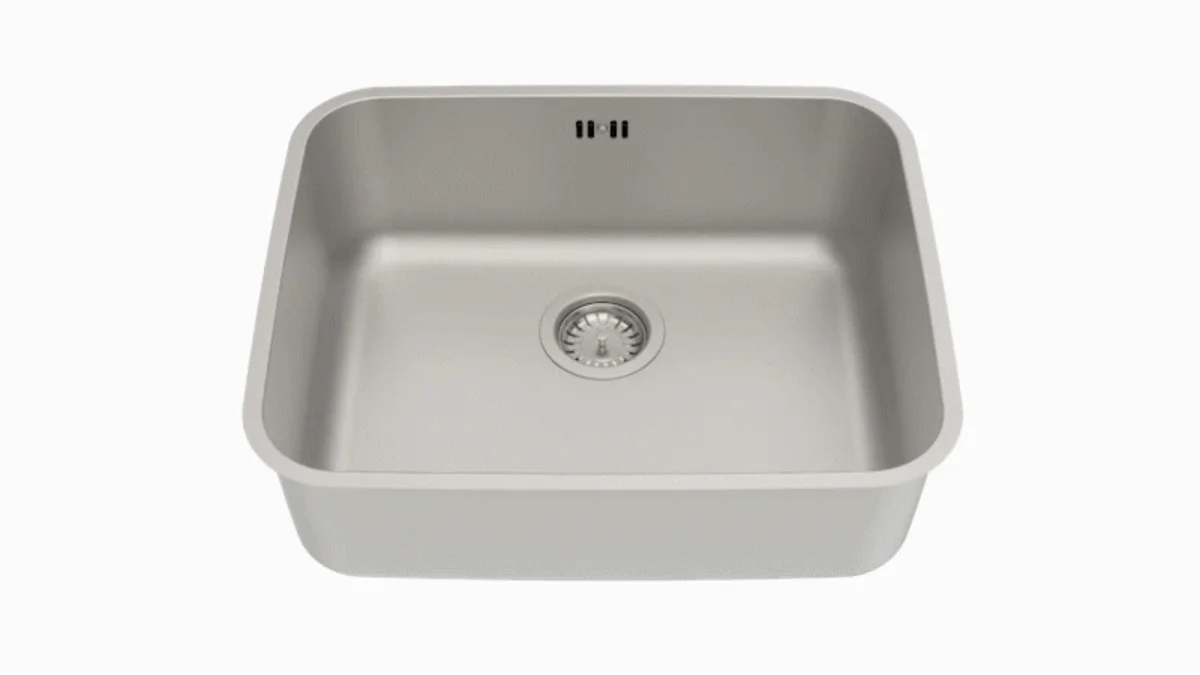 Cuba de Embutir Tramontina Dora 50 BL R6 em Aço Inox Escovado com Válvula e escape 50x40 cm