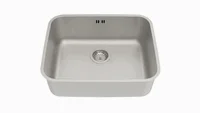 Cuba de Embutir Tramontina Dora 50 BL R6 em Aço Inox Escovado com Válvula e escape 50x40 cm
