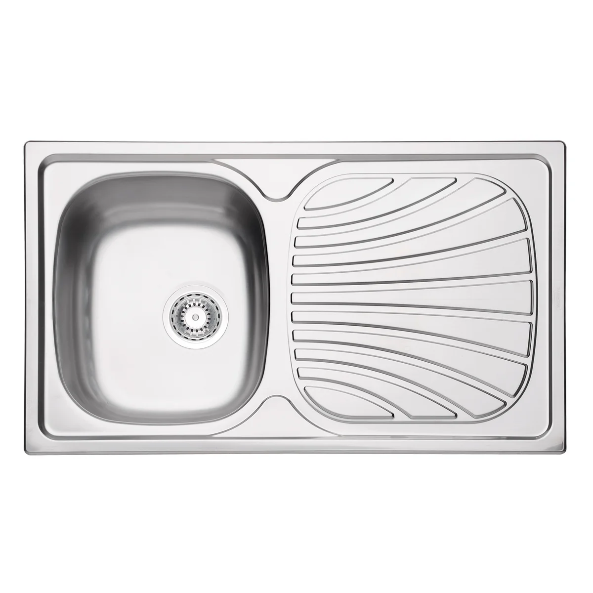 Cuba de Sobrepor Tramontina Alpha 34 Plus R em Aço Inox com Acabamento Natural 86 x 50 cm com Escorredor e Válvula