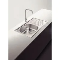 Cuba de Sobrepor Tramontina Alpha 40 R em Aço Inox com Acabamento Natural 78 x 43 cm com Escorredor e Válvula