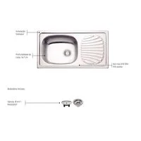 Cuba de Sobrepor Tramontina Alpha 40 R em Aço Inox com Acabamento Natural 78 x 43 cm com Escorredor e Válvula