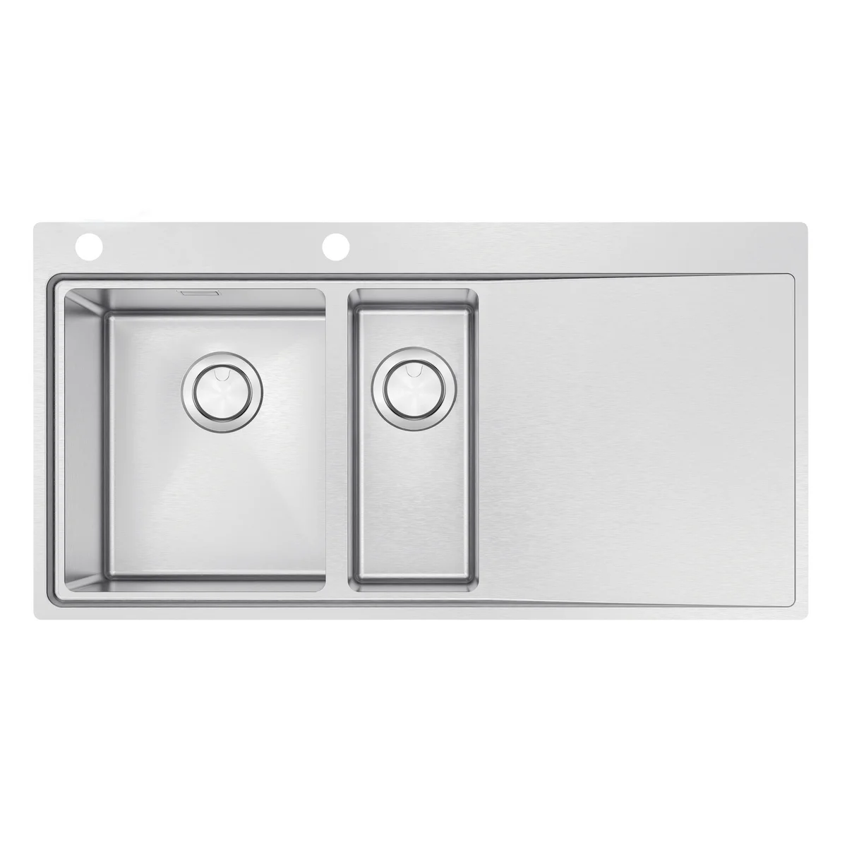 Cuba de Sobrepor Tramontina Design Collection Smooth 1.5C 34 EX em Aço Inox com Acabamento Acetinado 100x52 cm com 2 Cubas