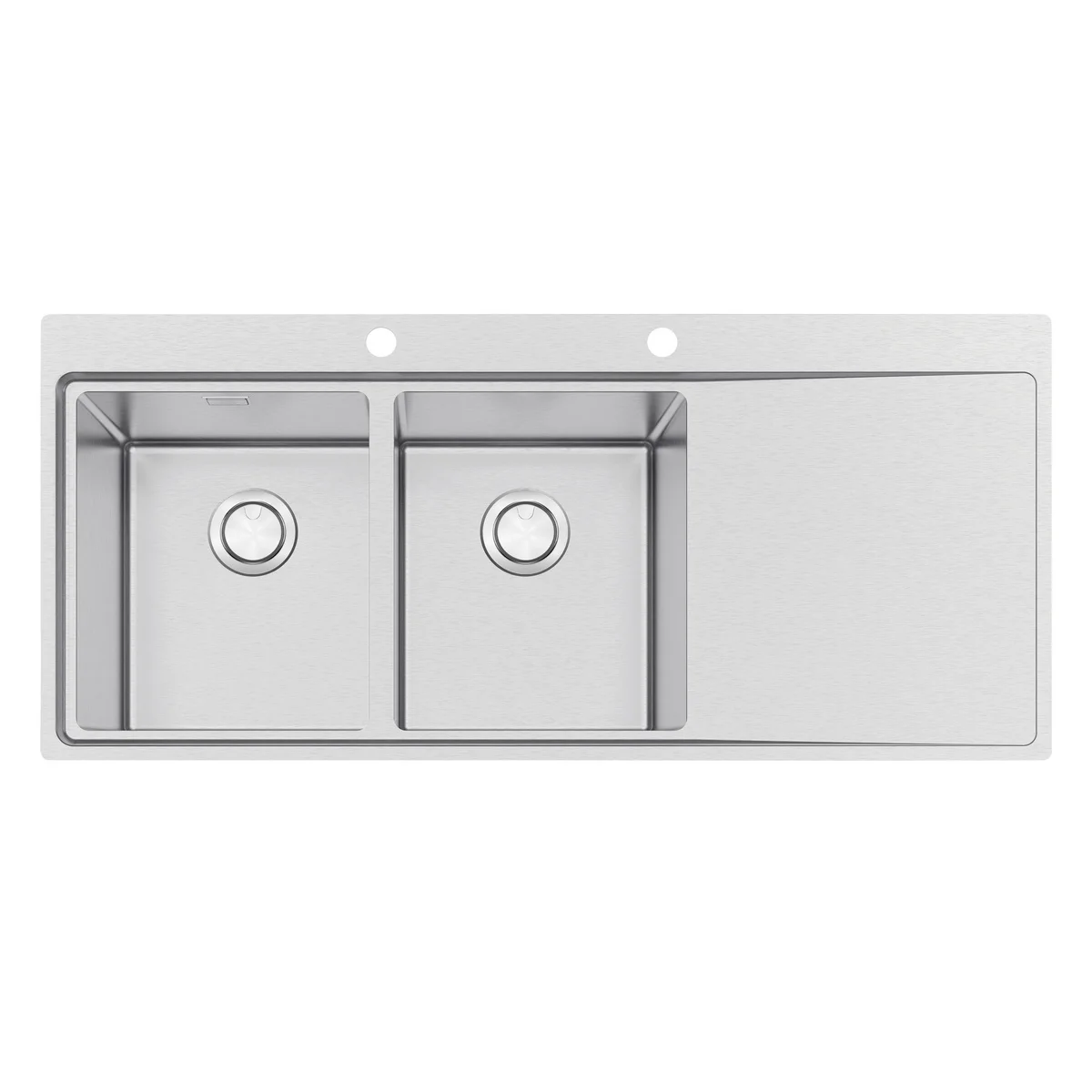 Cuba de Sobrepor Tramontina Design Collection Smooth 2C 34 EX em Aço Inox com Acabamento Acetinado 116x52 cm com 2 Cubas