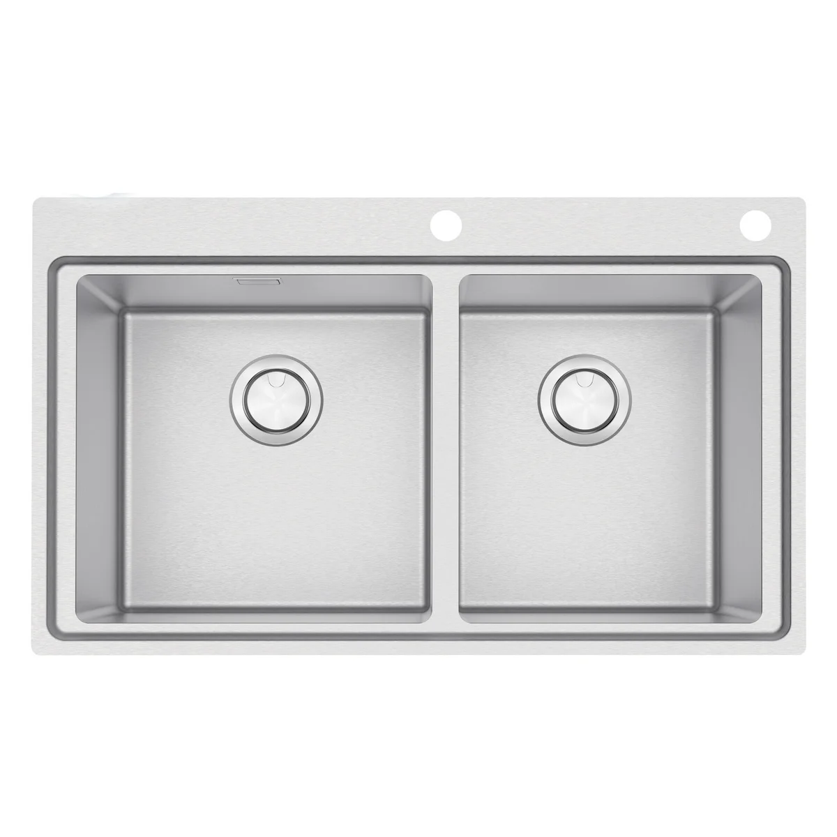 Cuba de Sobrepor Tramontina Design Collection Smooth 2C 40 em Aço Inox com Acabamento Acetinado 86x52 cm com 2 Cubas