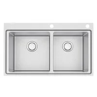 Cuba de Sobrepor Tramontina Design Collection Smooth 2C 40 em Aço Inox com Acabamento Acetinado 86x52 cm com 2 Cubas