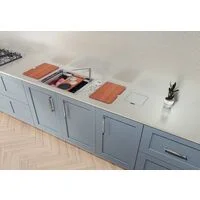 Cuba de Sobrepor Tramontina Design Collection Workstation Quadrum Deep 50 em Aço Inox com acessórios