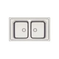 Cuba de Sobrepor Tramontina Marea Deep 2C 34 em Aço Inox com Acabamento Escovado 86 x 50 cm com Válvula e Furo para Torneira