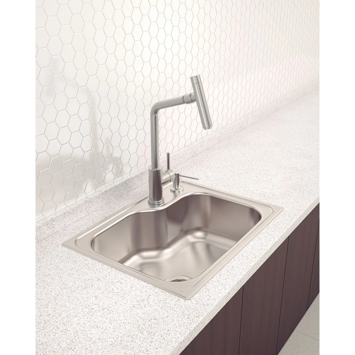 Cuba de Sobrepor Tramontina Morgana Compact 48 FX em Aço Inox com Acabamento Escovado 55 x 42 cm com válvula